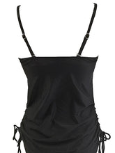 Women's Swimwear Bathing Suits 2 Piece Plus Size Swimsuit Ruched Tummy Control Open Back for Big Busts Striped Black Navy Blue Fuchsia Gray Padded Strap Bathing Suits New Vacation Stylish